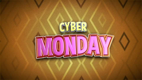 Cyber Monday on modern geometric pattern with gold diamond 動画素材 249375460