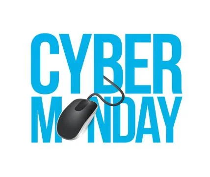Cyber monday mouse sign illustration Illustrazione stock