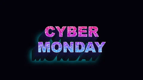 Cyber-monday-neon-3d Vídeos de archivo 346199547