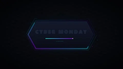 Cyber monday neon loading bar animation futuristic digital sale promo promo.. Stock Footage 344857877