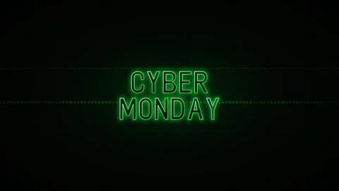 Cyber monday neon text animation green glowing sign for online shopping sal.. 스톡 동영상 344856042
