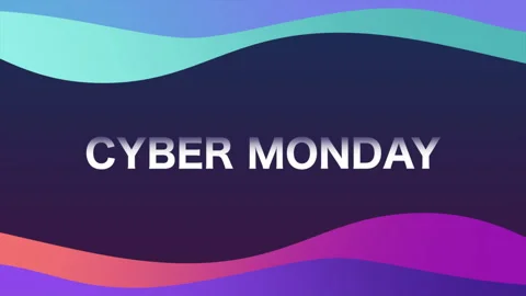 Cyber Monday with rainbow waves on modern gradient Видео 217700620