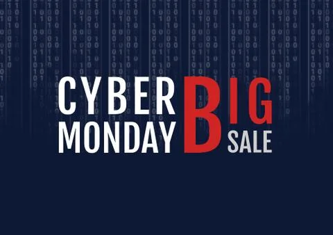 Cyber Monday Sale with code in the background Illustrazione stock