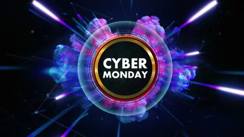 Cyber Monday sale exploding banner in 4K Stock Footage 161390550