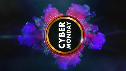Cyber Monday sale exploding banner in 4K Video stock 161390556