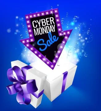 Cyber Monday Sale Gift Exploding Sign イラスト素材