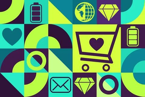 Cyber Monday. Seamless geometric pattern. Template for background, banner, card Stock Illustration