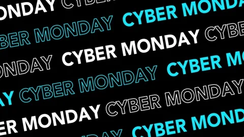 CYBER MONDAY Seamless Repeating Typography Pattern Animation. Stock Footage 319059000