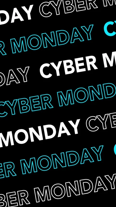 CYBER MONDAY Seamless Repeating Typography Pattern Animation. Video stock 319059005
