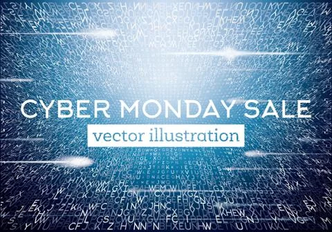 Cyber Monday Technological Background 스톡 일러스트