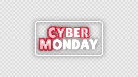 Cyber Monday text animation on dark background Stock Footage 335906593