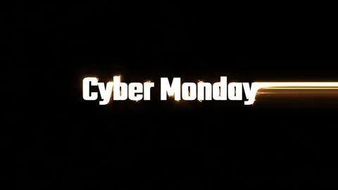 “Cyber Monday” text appears with electric and glitch effects Stock Footage 321819894