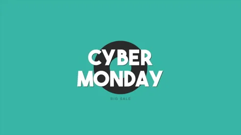 Cyber Monday text with black circle on green gradient Stock Footage 254798583