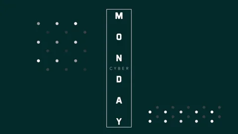 Cyber Monday text with dots pattern on black gradient 스톡 동영상 253874712