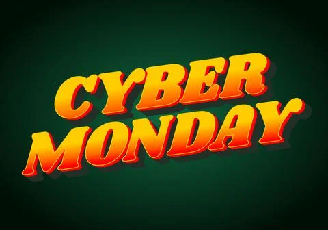Cyber monday. Text effect in 3 dimensions look, good for social media ads Illustrazione stock