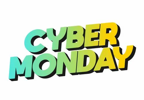 Cyber monday. Text effect in 3 dimensions look, good for social media ads Illustrazione stock