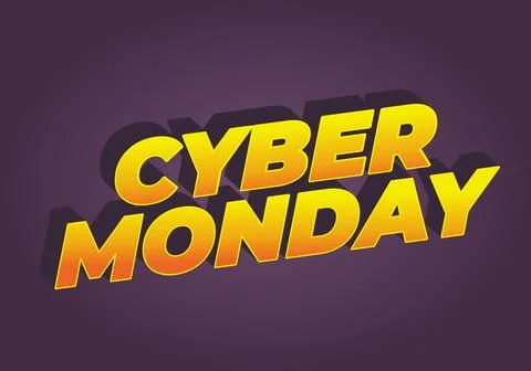 Cyber monday. Text effect in 3 dimensions look, good for social media ads Stock Illustration
