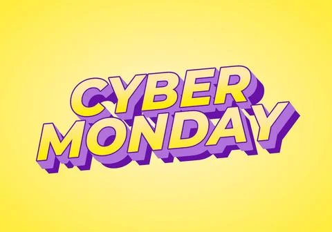 Cyber monday. Text effect in 3D and bold fonts for digital ads Stock-Illustration