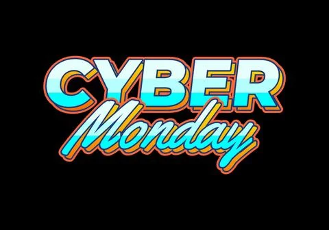 Cyber monday. text effect in blue gradient color Stock Illustration
