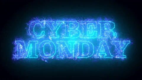 Cyber Monday text fire line text loop animation Stock Footage 157085528