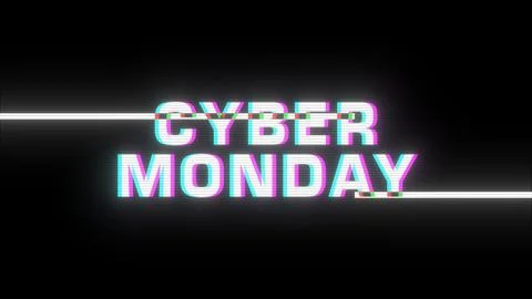 Cyber Monday text with glitch effect. Stock Illustration