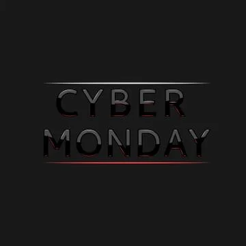 Cyber Monday text logo in frame, creative background special offer flyer typo Stock Illustration