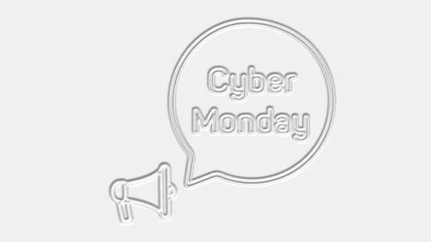 Cyber Monday text. Megaphone with text cyber monday speech bubble banner Stock Footage 165782152