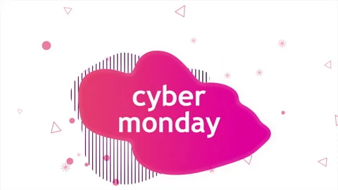 Cyber Monday text with memphis pattern 動画素材 253875021