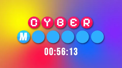 Cyber monday text motion page turn effect animations Stock Footage 341779367