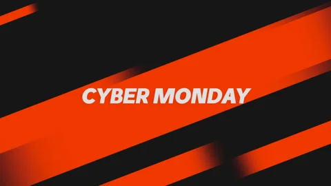 Cyber Monday Text With Red Lines On Black Modern Gradient Stock Footage 248061281