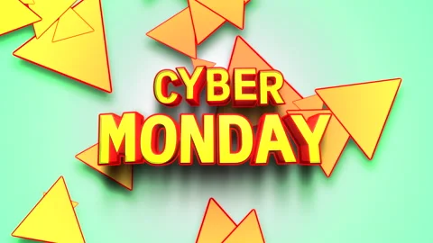 Cyber Monday on triangles geometric pattern Video stock 220896246