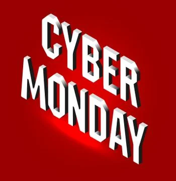 Cyber Monday Web Banner. Data visualization concept. 3d isometric vector Stockillustratie