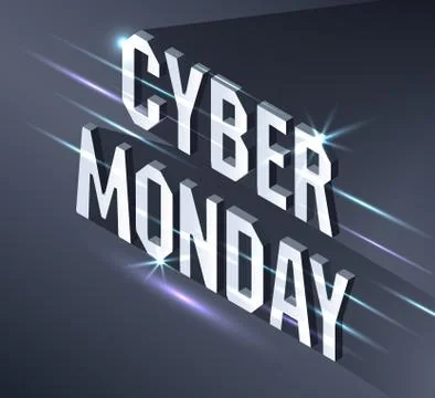 Cyber Monday Web Banner. Data visualization concept. 3d isometric illustratio イラスト素材