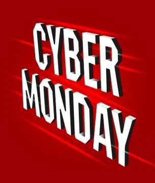 Cyber Monday Web Banner. Data visualization concept. 3d isometric illustratio Stock Illustration