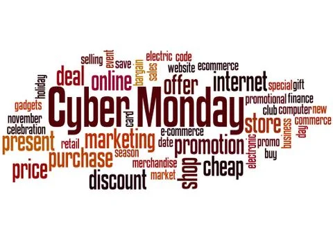 Cyber monday word cloud concept Stockillustratie
