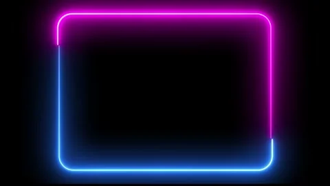 Cyber neon frame blue and purple ping animated frame background square and .. Stock Footage 254311436