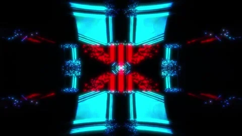 Cyber Neon Pulse Grid Motion Stock Footage 332305671
