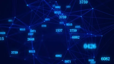 Cyber network connection structure with blue digital data. Science background. Видео 229122234