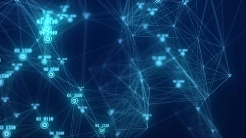 Cyber network connection structure with digital indicators. Science background. Видео 248354648