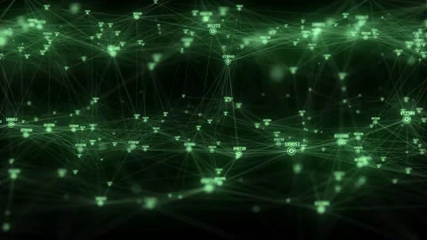 Cyber network connection structure with digital indicators. Stock Footage 331239417