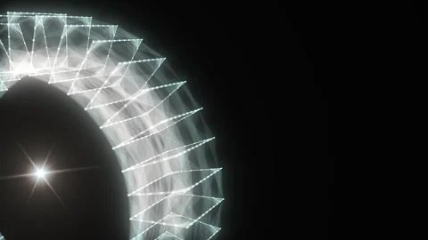 Cyber network connection structure in the form of a torus. Technology big data. 動画素材 306534963