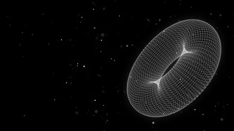 Cyber network connection structure in form of a torus. Stock Footage 331239333