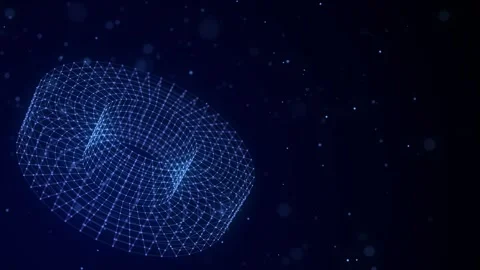 Cyber network connection structure in the form of a torus. Stock Footage 331239370