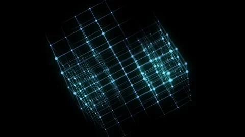 Cyber network connection structure in the form of a cube. Technology big data. Stock Footage 331239609