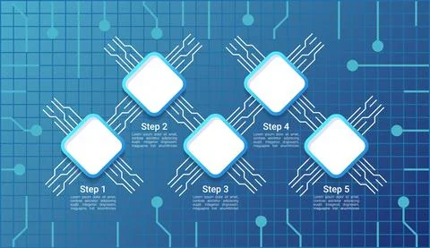 Cyber network infographic chart design template Illustrazione stock