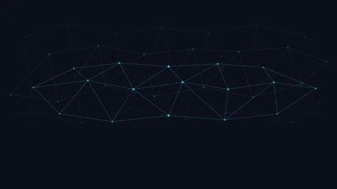 Cyber Network Mesh Background Vector Connected Grid System Stock Illustration