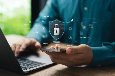 Cyber ??network security data protection on internet, protection business f.. Foto stock