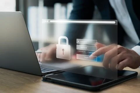 Cyber ??network security data protection on internet, protection business f.. 写真素材