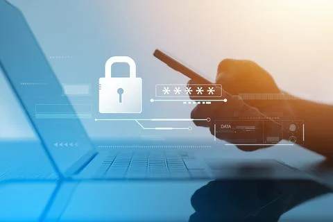 Cyber ??network security data protection on internet, protection business f.. 写真素材