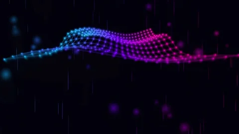 Cyber Neural Plexus Grid Loop Neon Magenta Tech Network Motion Graphic Video stock 341990045